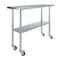 Amgood 18 in. x 48 in. Stainless Steel Table With Wheels AMG WT-1848-WHEELS - alternate 1